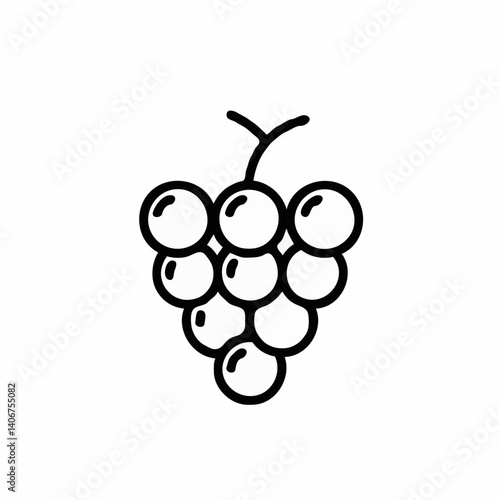 Grapes cluster illustration on a white background