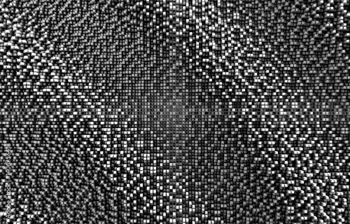 Obraz na płótnie Monochrome Abstract Cylindrical pixelated background for Welcome Banner and Modern Design 3d render illustration w salonie