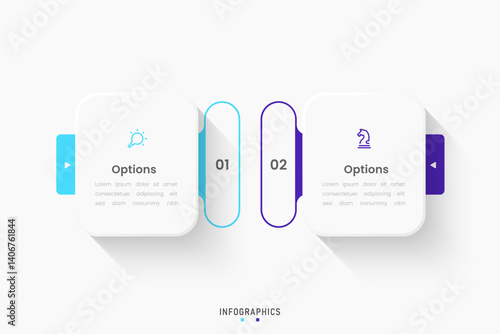 Vector Infographic label design template with icons and 2 options or steps. Can be used for process diagram, presentations, workflow layout, banner, flow chart, info graph.