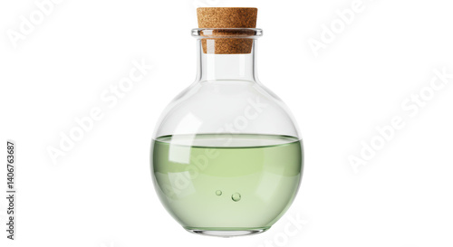 Isolated bottle of green liquid
