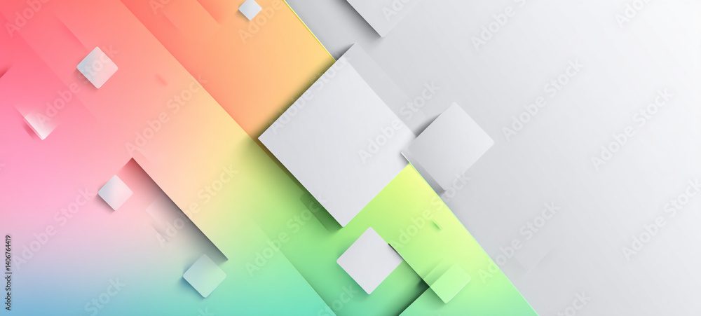 Fototapeta premium Abstract white waves softly overlapping Elegant white background with elegant golden elements