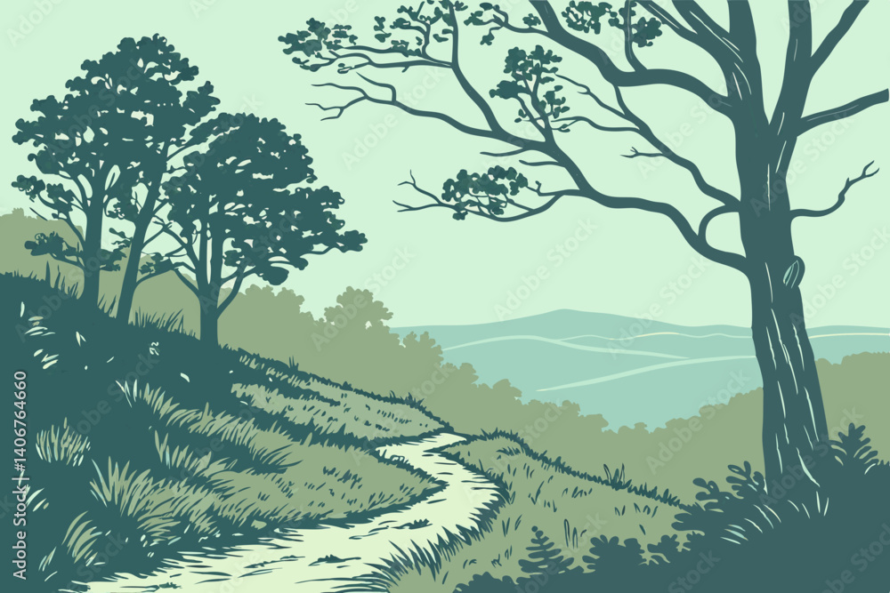 Fototapeta Minimal hiking trail view from Shenandoah – Virginia
