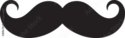 Classic Mustache Black Vector – Vintage Beard & Facial Hair Icon Set