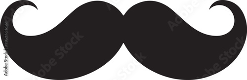 Classic Mustache Black Vector – Vintage Beard & Facial Hair Icon Set