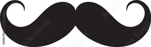 Classic Mustache Black Vector – Vintage Beard & Facial Hair Icon Set