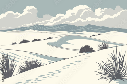 White Sands dunes with soft shadows – New Mexico, USA
