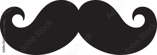 Classic Mustache Black Vector – Vintage Beard & Facial Hair Icon Set