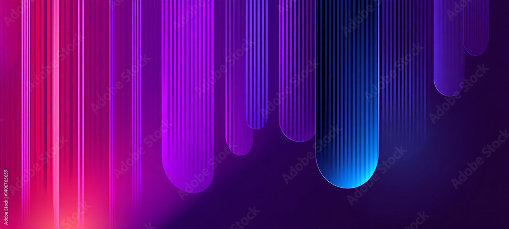 abstract geometric background of colorful maze, trendy horizontal wallpaper of tangled tubes Abstract gradient colorful background with grainy texture