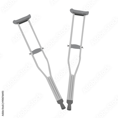 Limp leg stick for helping injured people.broken leg stick. crutches