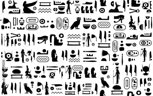 Vector seamless pattern (tiling) with ancient egyptian hieroglyphs and symbols. Endless texture can be used for pattern fills, web page background, fabric design, scrapbooking paper
