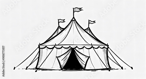 Sketch Illustration of a Circus Tent