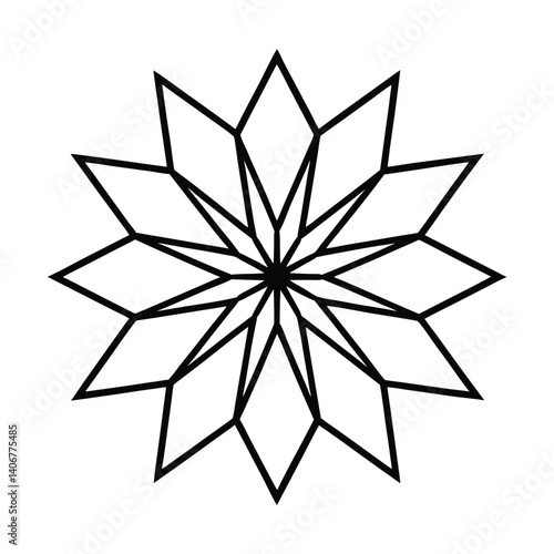 Shiny gold star and black flower design elements