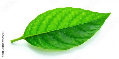 Fresh green leaf isolated on white background, leaf, isolated plant