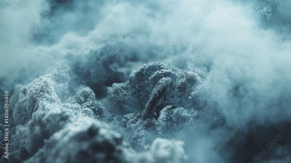 Obraz premium Frosted Fumes A close up of fumes in a container created by mult