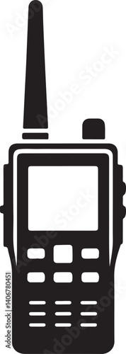 Walkie Talkie Black Vector – Radio Communication Device Icon Design