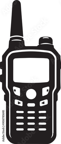 Walkie Talkie Black Vector – Radio Communication Device Icon Design