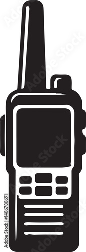 Walkie Talkie Black Vector – Radio Communication Device Icon Design
