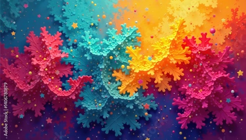 Geometric abstract shapes, vibrant color blocks, trendy, bold, squares