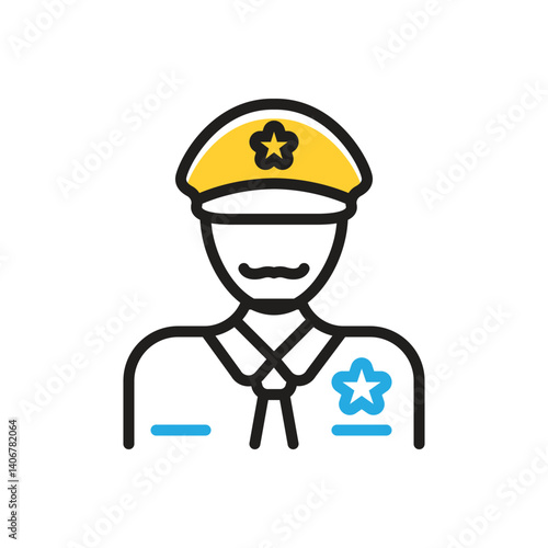 Multi color icon for  officer