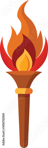 torch flame vector illustration on a white background, Realistic fire torch vector art, image, graphics