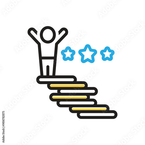 Multi color icon for  achieve