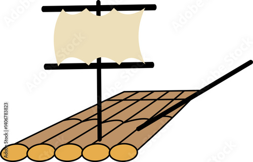 Traditional Bamboo Raft Icon