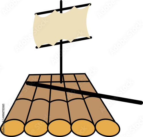 Traditional Bamboo Raft Icon