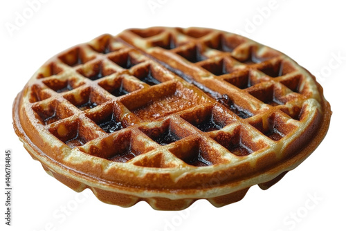 Deliciously cooked waffle with golden brown texture and crisp edges for breakfast delight
