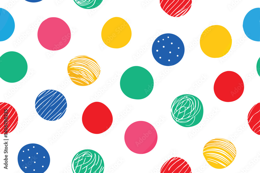 Colorful Circles Pattern With Lines and Dots on White. Bright Background Colorful Circles Pattern With Lines and Dots on White. Bright Background