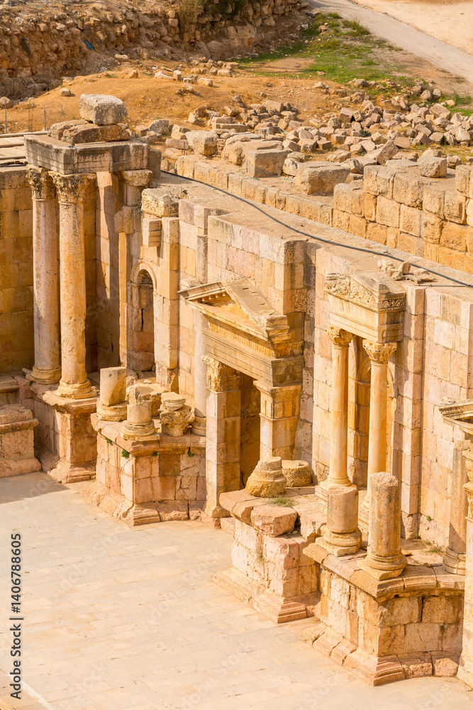 Amphitheater South Theatre in Jerash, Jordan Amphitheater South Theatre in Jerash, Jordan