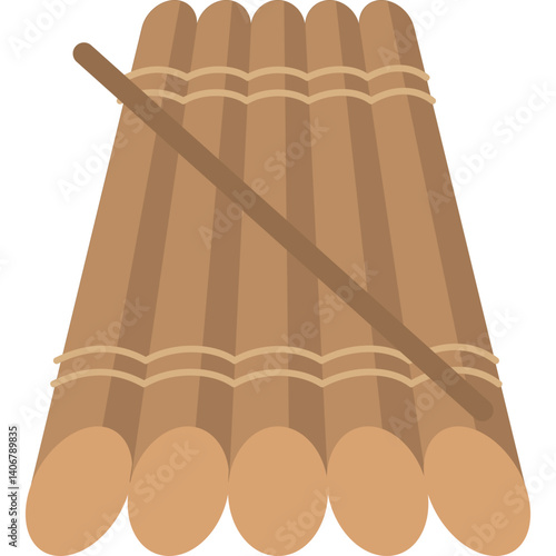 Wood Raft Float Illustration