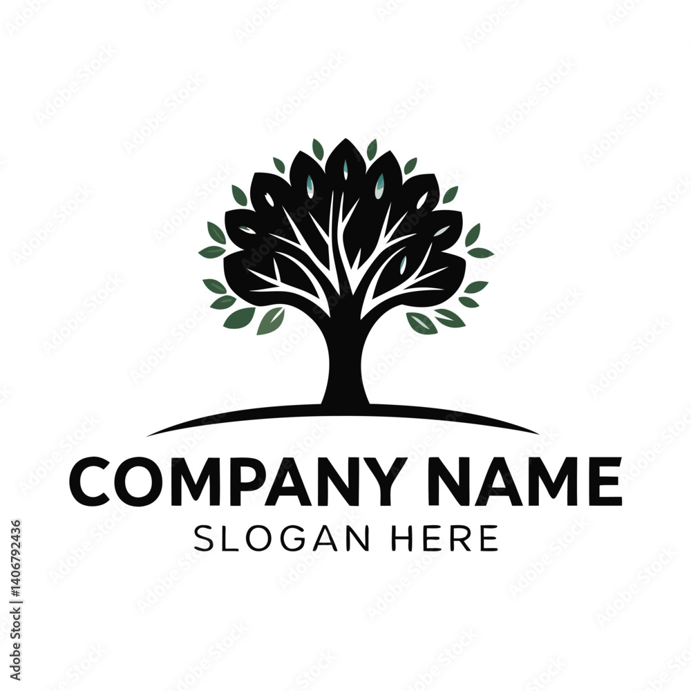 Obraz premium Nature-inspired logo with a stylized tree design