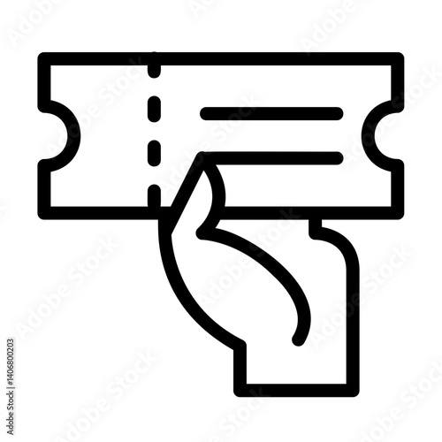 손에 든 티켓 아웃라인 아이콘