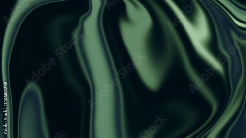Abstract background with flowing green and dark tones. Smooth, flowing pattern of green and dark.