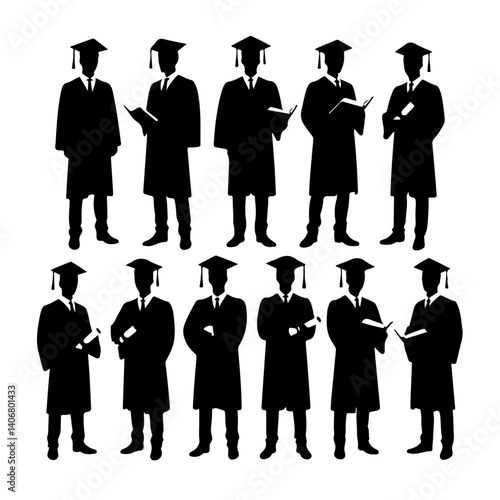 set of a graduates silhouette