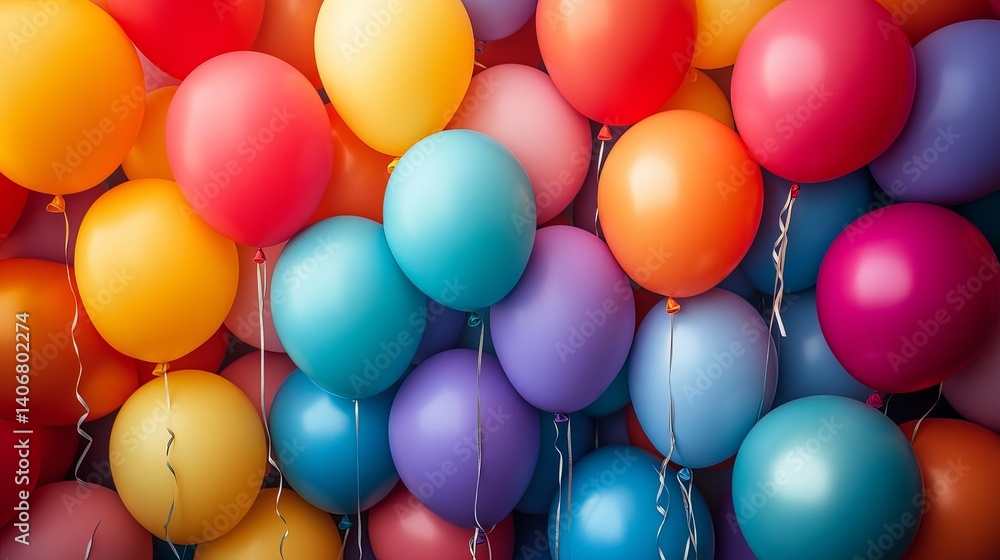 A vibrant collection of colorful balloons creating a festive and celebratory atmosphere in the image A vibrant collection of colorful balloons creating a festive and celebratory atmosphere in the image