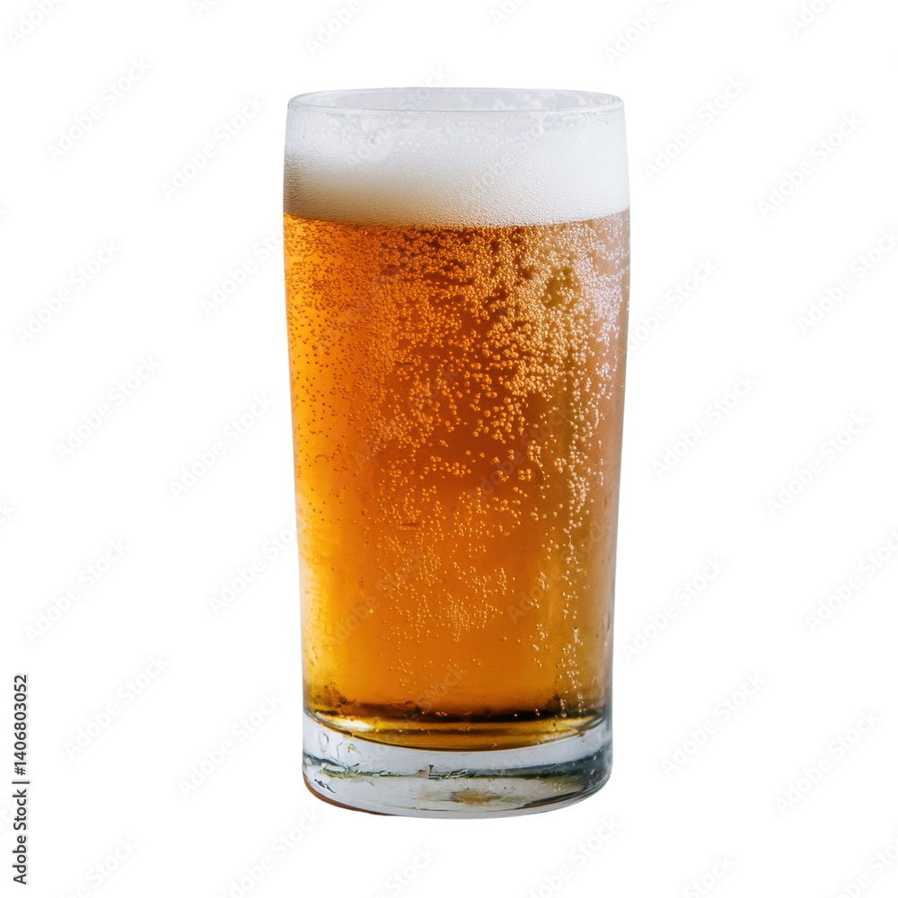 Refreshing Cold Beer in a Clear Glass with Bubbles and Foam on Top Perfect for Summer Enjoyment and Celebrations Refreshing Cold Beer in a Clear Glass with Bubbles and Foam on Top Perfect for Summer Enjoyment and Celebrations