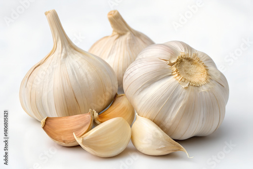Garlic bulb and clove isolated. Garlic bulbs with cloves on white background. White garlic bulb composition. With clipping path. Full depth of field. stock photo
Garlic, Cut Out, Garlic Clove, Garlic 