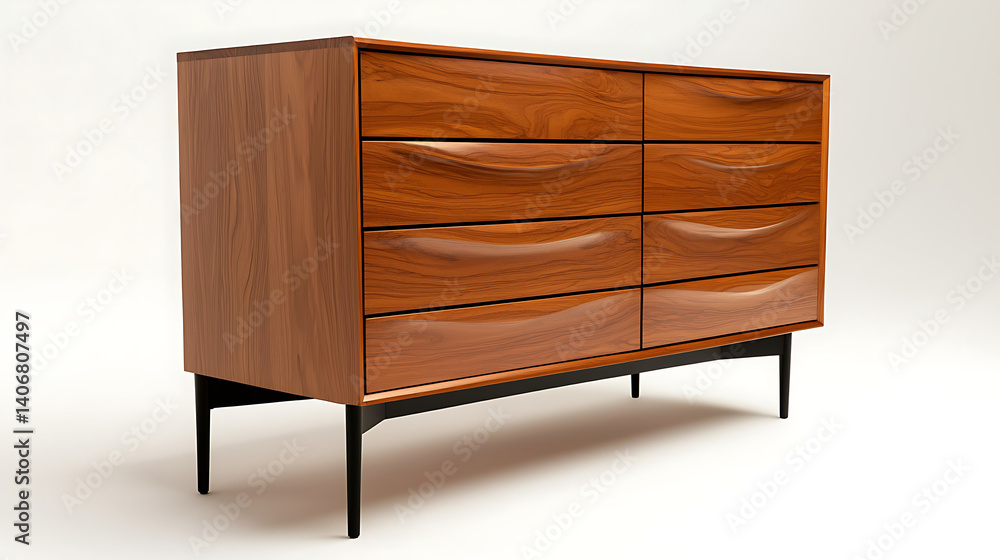 A wooden dresser with six drawers. Generated using AI. A wooden dresser with six drawers. Generated using AI.