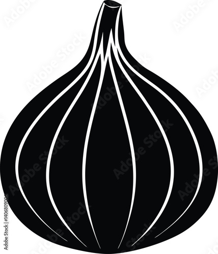Garlic Clove Black Vector EPS File