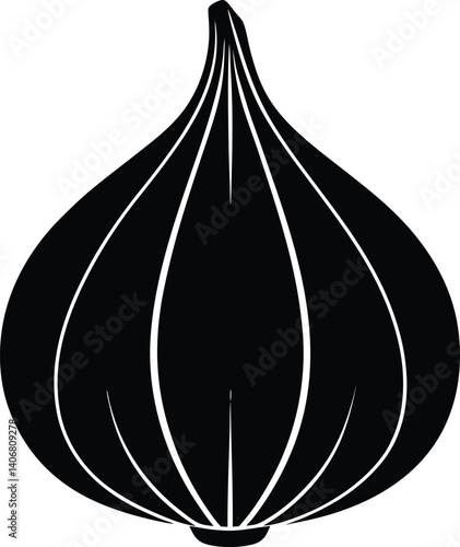 Garlic Clove Black Vector EPS File
