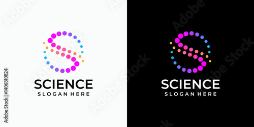 S letter shape circle helix vector logo design with modern, simple, clean and abstract style. Icon for business, research, science and personal branding.