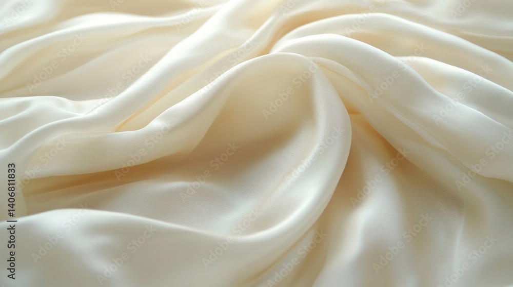 Obraz premium Cream Colored Fabric Drape Texture Background