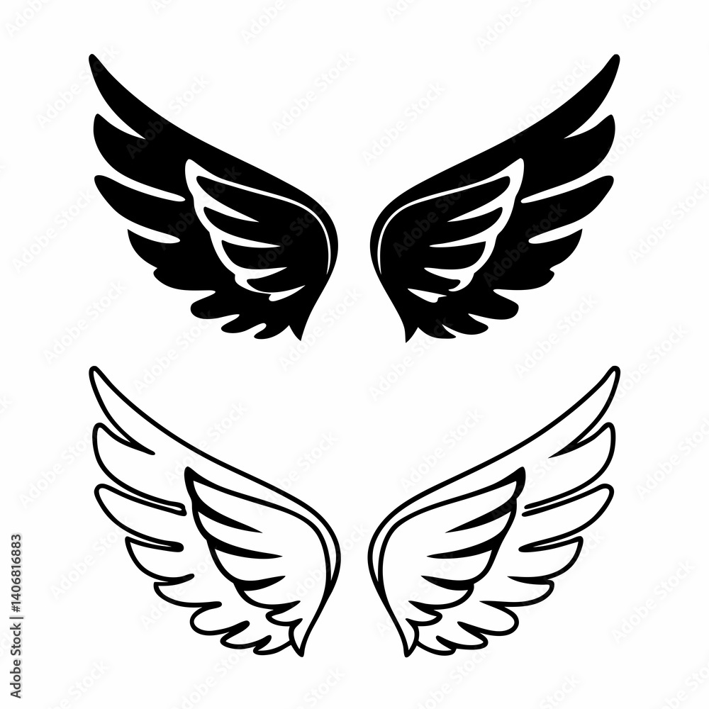 Fototapeta premium vector wings set