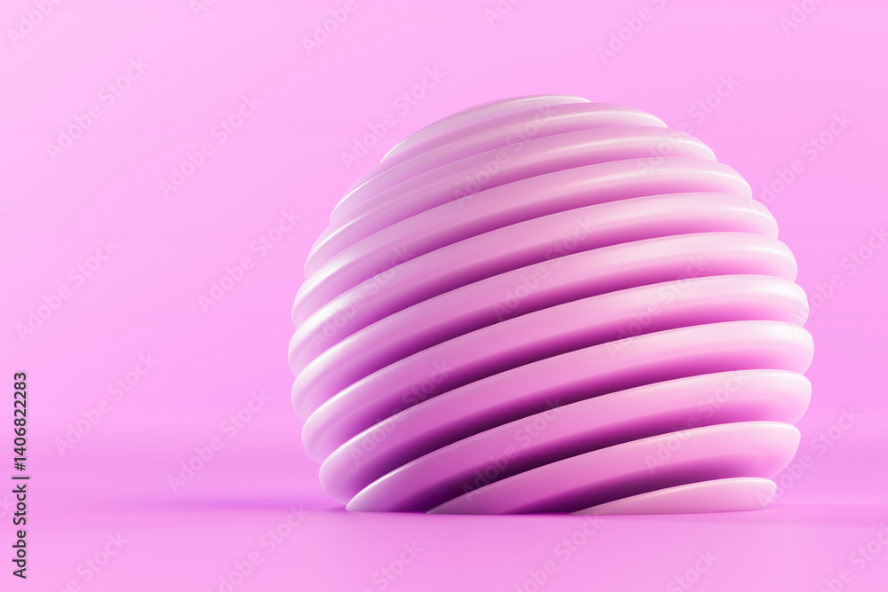 Abstract pink 3D rendered sphere with geometric design Abstract pink 3D rendered sphere with geometric design