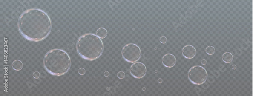 Realistic soap bubble with rainbow shine. Glossy, transparent, and airy. Perfect for clean, fresh, or scientific designs. Isolated 3D element on a clear background