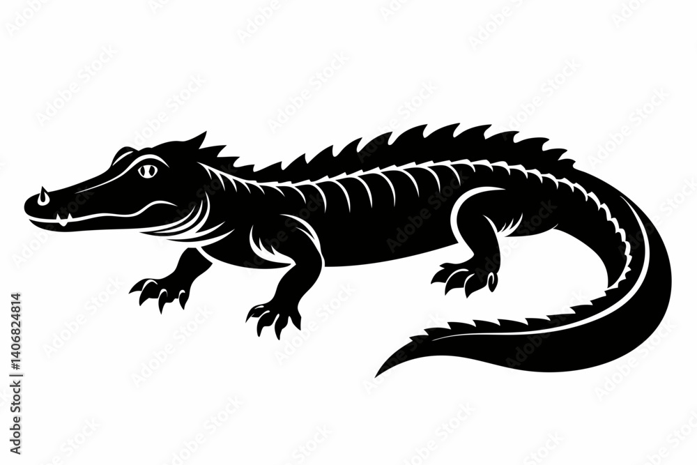 alligator silhouette line art vector illustration alligator silhouette line art vector illustration
