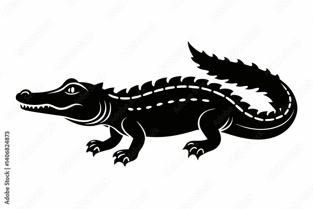 alligator silhouette line art vector illustration alligator silhouette line art vector illustration