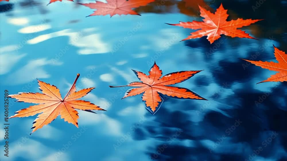 orange maple leaves on shimmering water video orange maple leaves on shimmering water video
