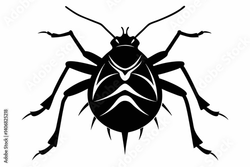 aphid silhouette line art vector illustration